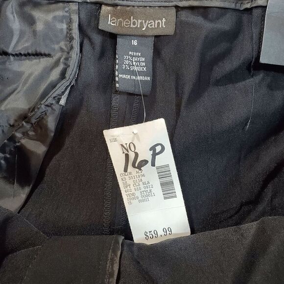 Lane Bryant Pants Womens 16P Black Bootcut Flare Casual Flat Front Regular Fit - Picture 2 of 11